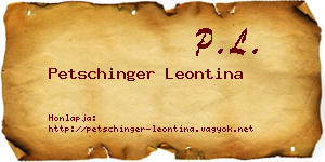 Petschinger Leontina névjegykártya